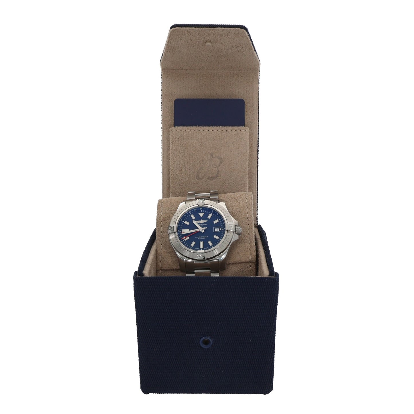 Breitling Avenger II A32395, blue dial stiainless steel case and bracelet