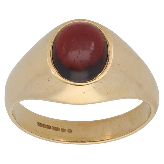 9ct Gold Garnet Single Stone Ring Size S
