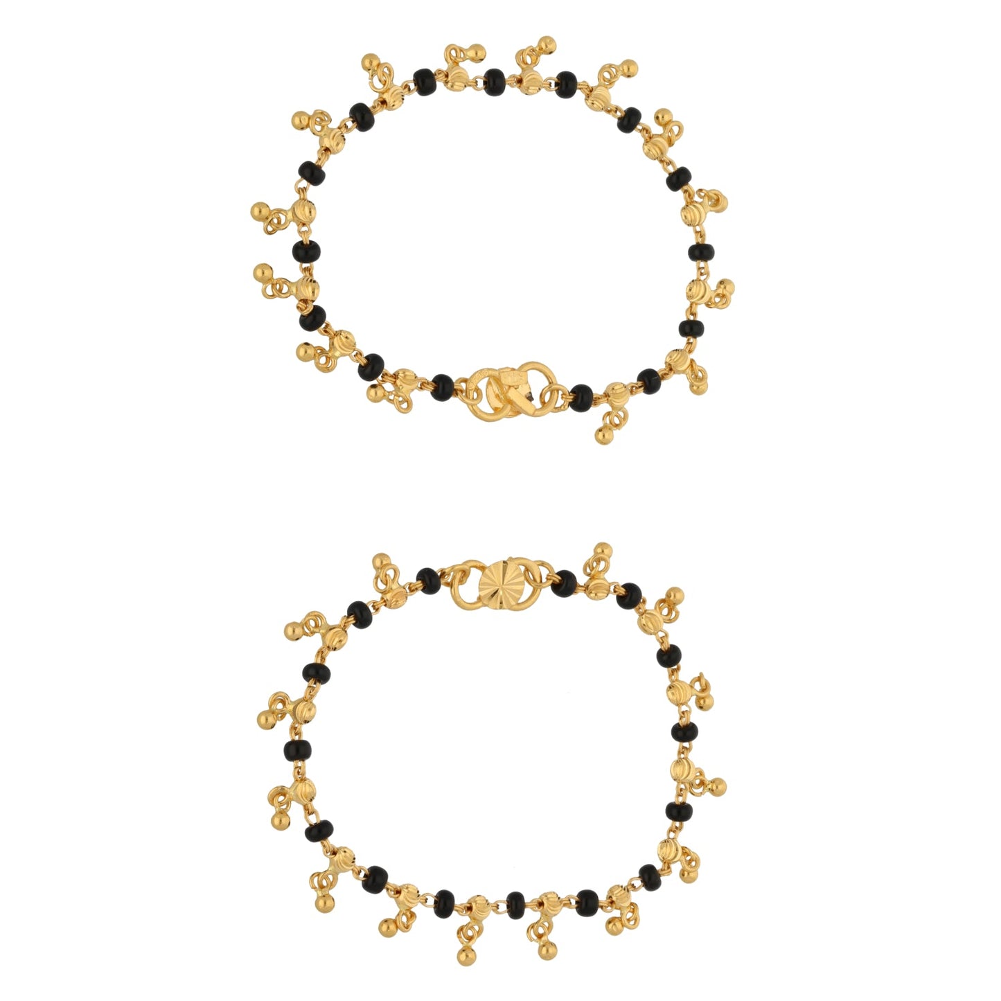 22ct Gold Beaded Kids Bracelets Set of 2