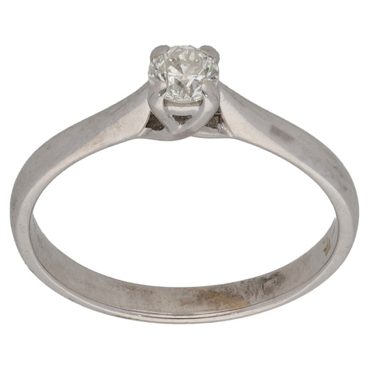 18ct White Gold 0.25ct Diamond Solitaire Ring Size N