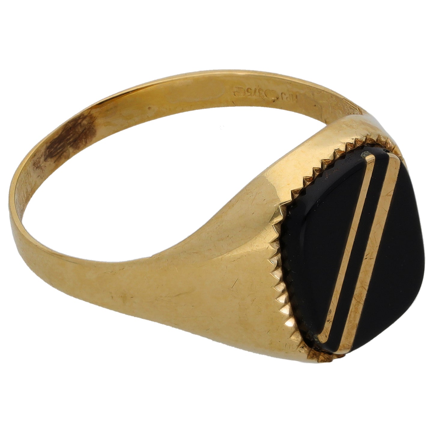 9ct Gold Onyx Single Stone Signet Ring Size V