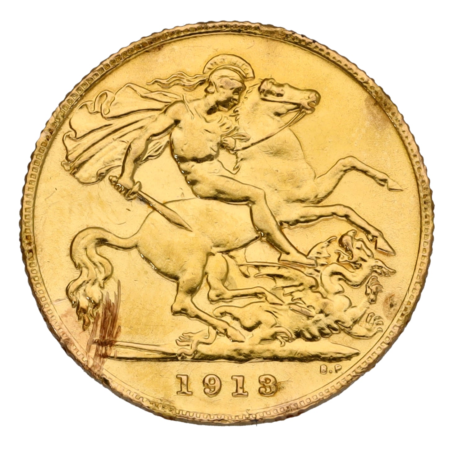 22ct Gold King George V Half Sovereign Coin 1913