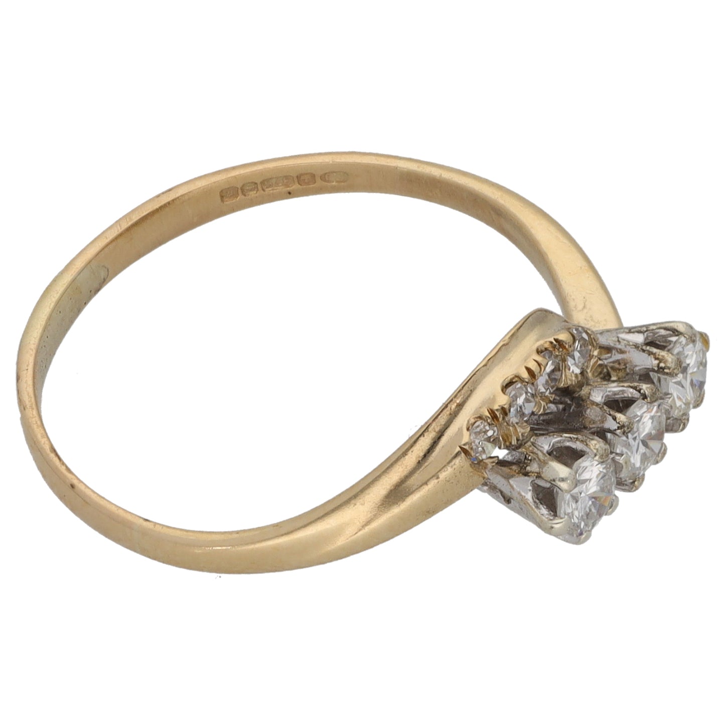9ct Gold 0.38ct Diamond Dress/Cocktail Ring Size M