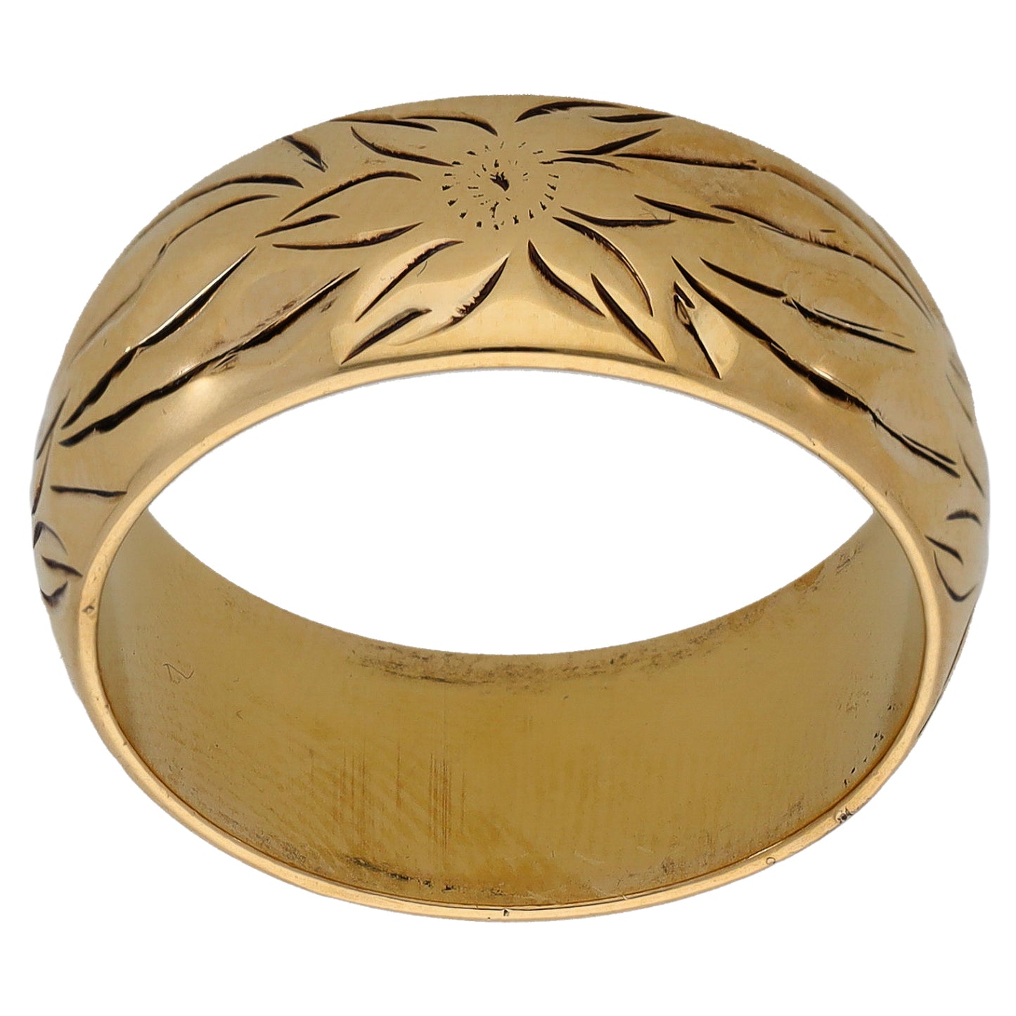 9ct Gold Patterned Wedding Ring Size S