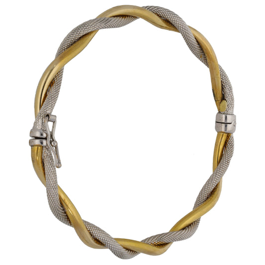 9ct Bicolour Gold Hinged/Clasp Bangle
