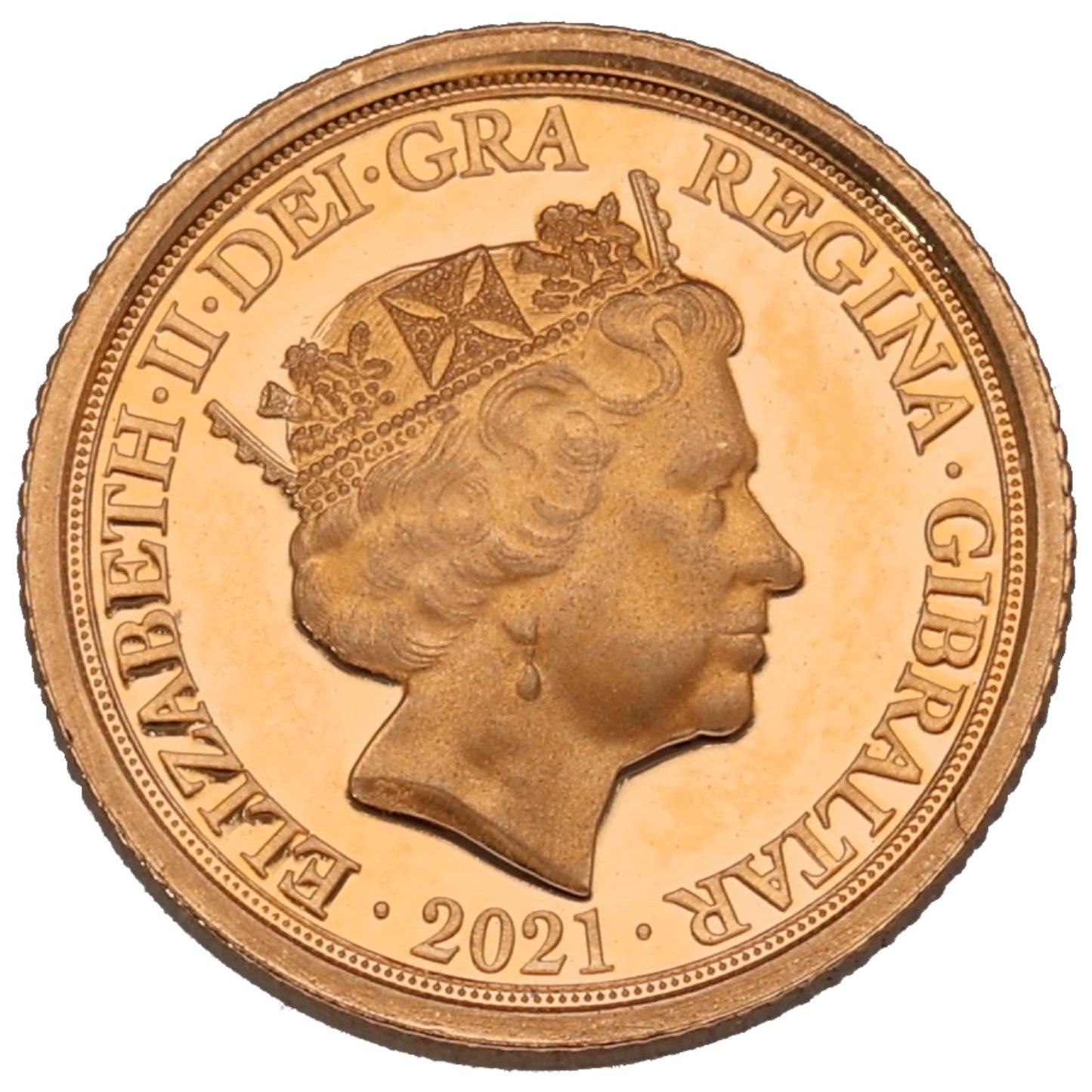 22ct Gold Queen Elizabeth II Quarter Sovereign Coin 2021