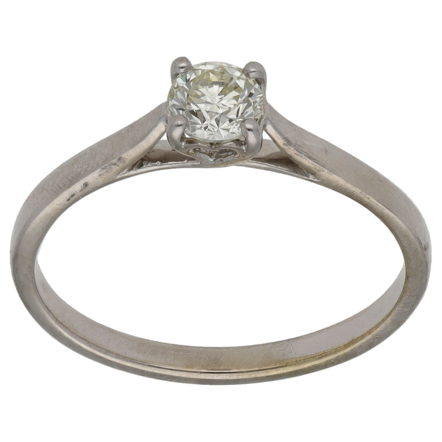 9ct White Gold 0.37ct Diamond Solitaire Ring Size O