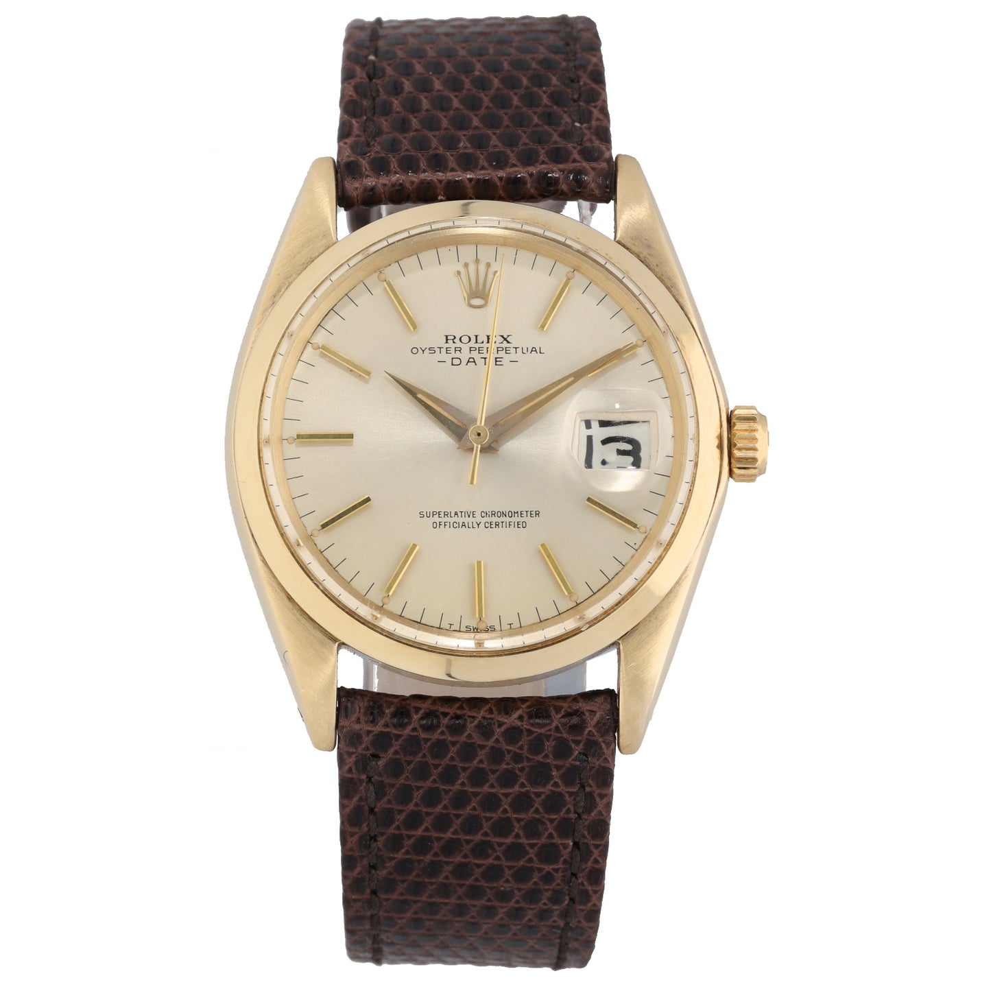 Rolex Date 1500 34mm Gold Watch