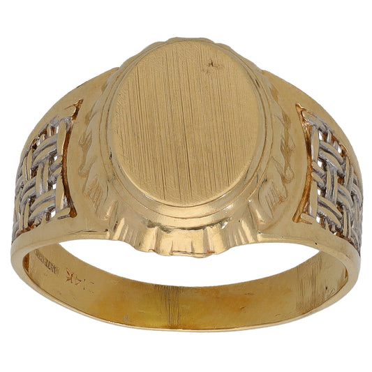 14ct Gold Plain Signet Ring Size O