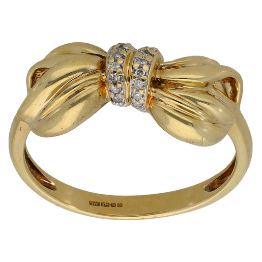 9ct Gold 0.08ct Diamond Dress/Cocktail Ring Size T