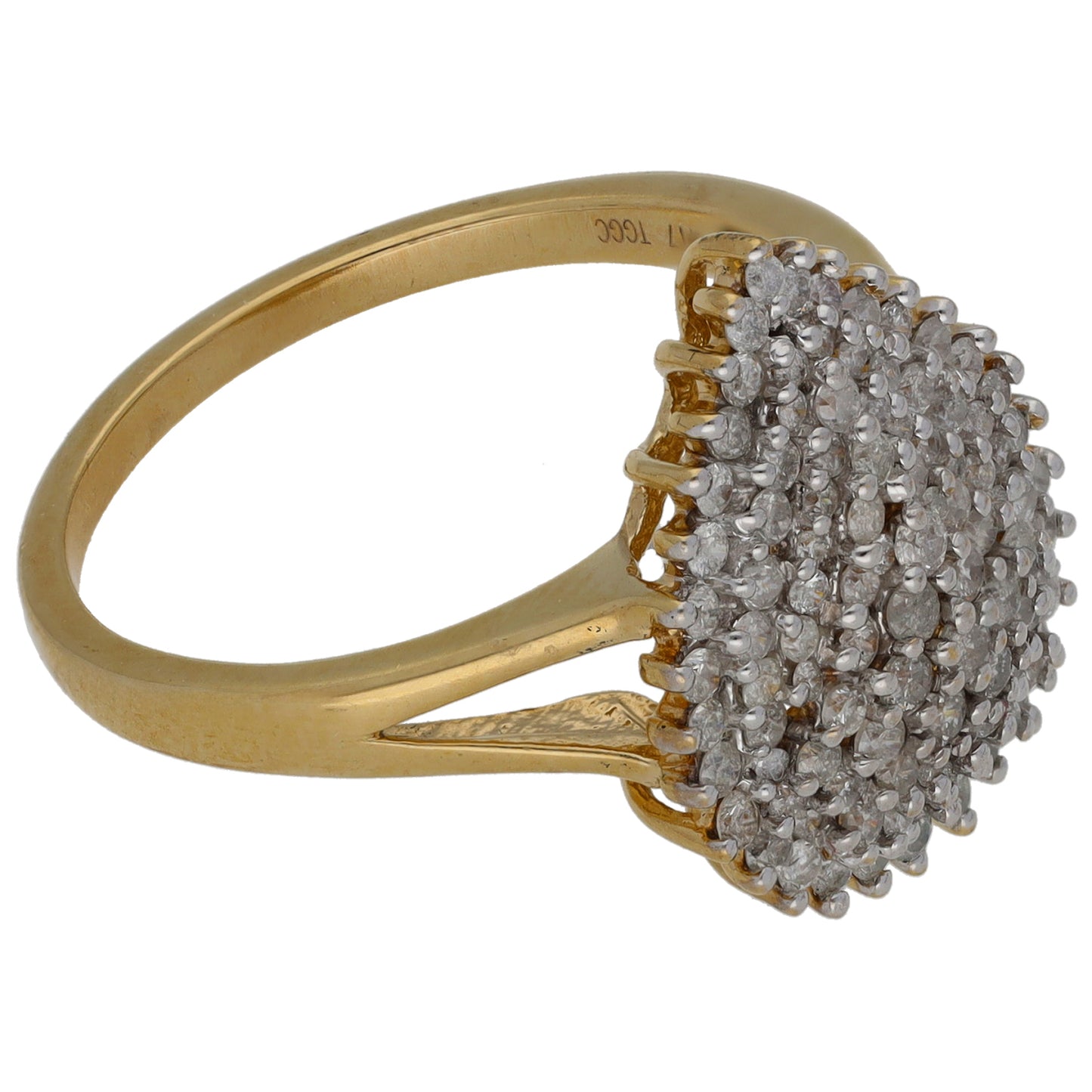 9ct Gold 1.00ct Diamond Cluster Ring Size R