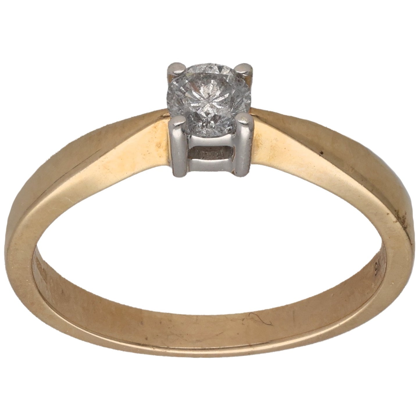 9ct Gold 0.25ct Diamond Solitaire Ring Size L