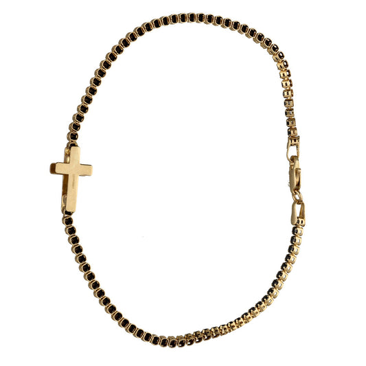 14ct Gold Imitation Gems Line/Tennis Bracelet