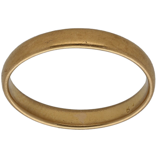 22ct Gold Plain Wedding Ring Size S