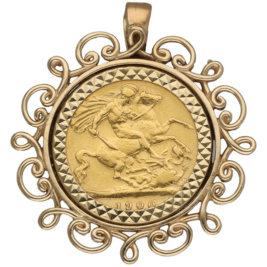 9ct Gold Half Sovereign Coin Pendant