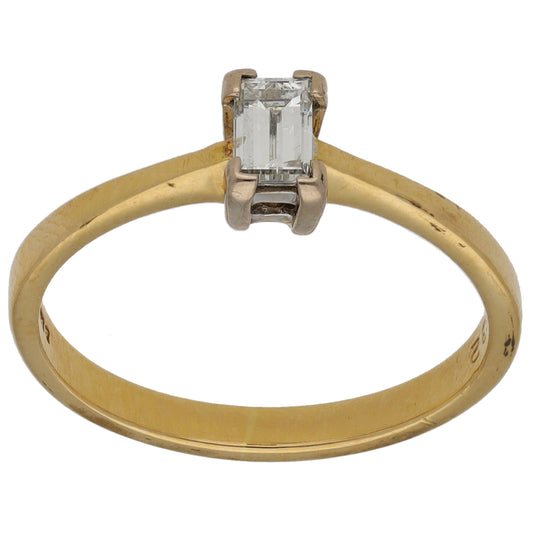 18ct Gold 0.32ct Diamond Solitaire Ring Size M