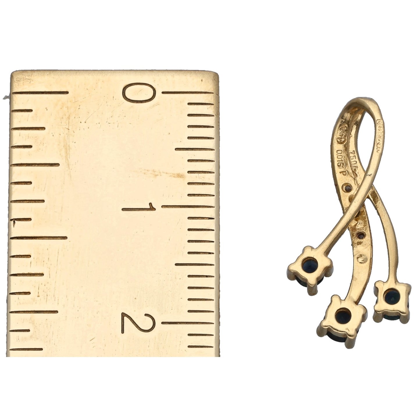18ct Gold Sapphire & 0.015ct Diamond Dress/Cocktail Pendant