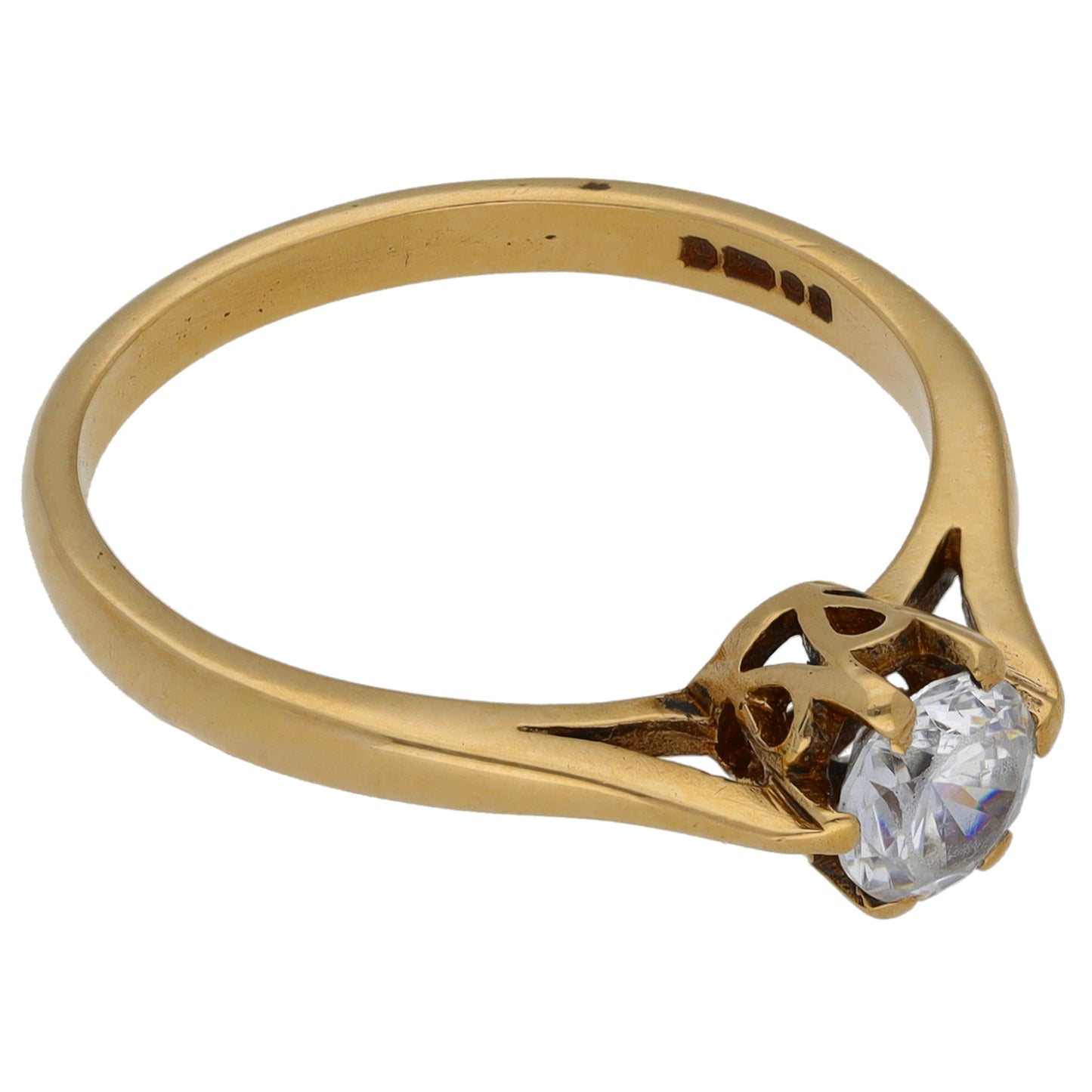 9ct Gold Cubic Zirconia Single Stone Ring Size O