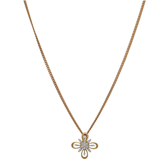 18ct Gold 0.18ct Diamond Alternative Pendant With Chain