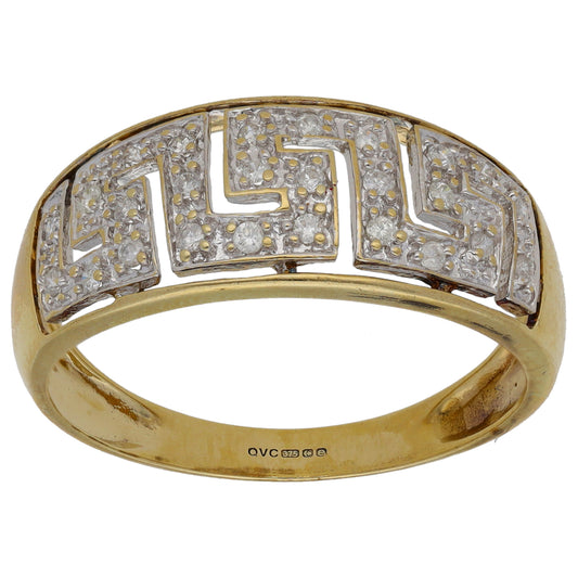 9ct Gold 0.13ct Diamond Alternative Ring Size W
