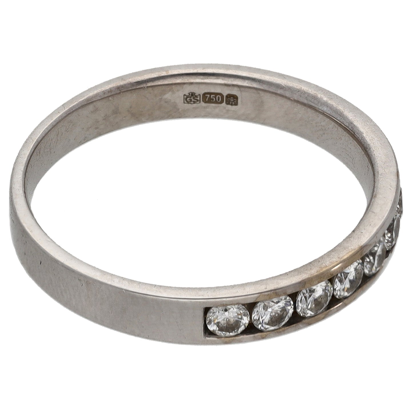 18ct White Gold 0.50ct Diamond Half Eternity Ring Size Q
