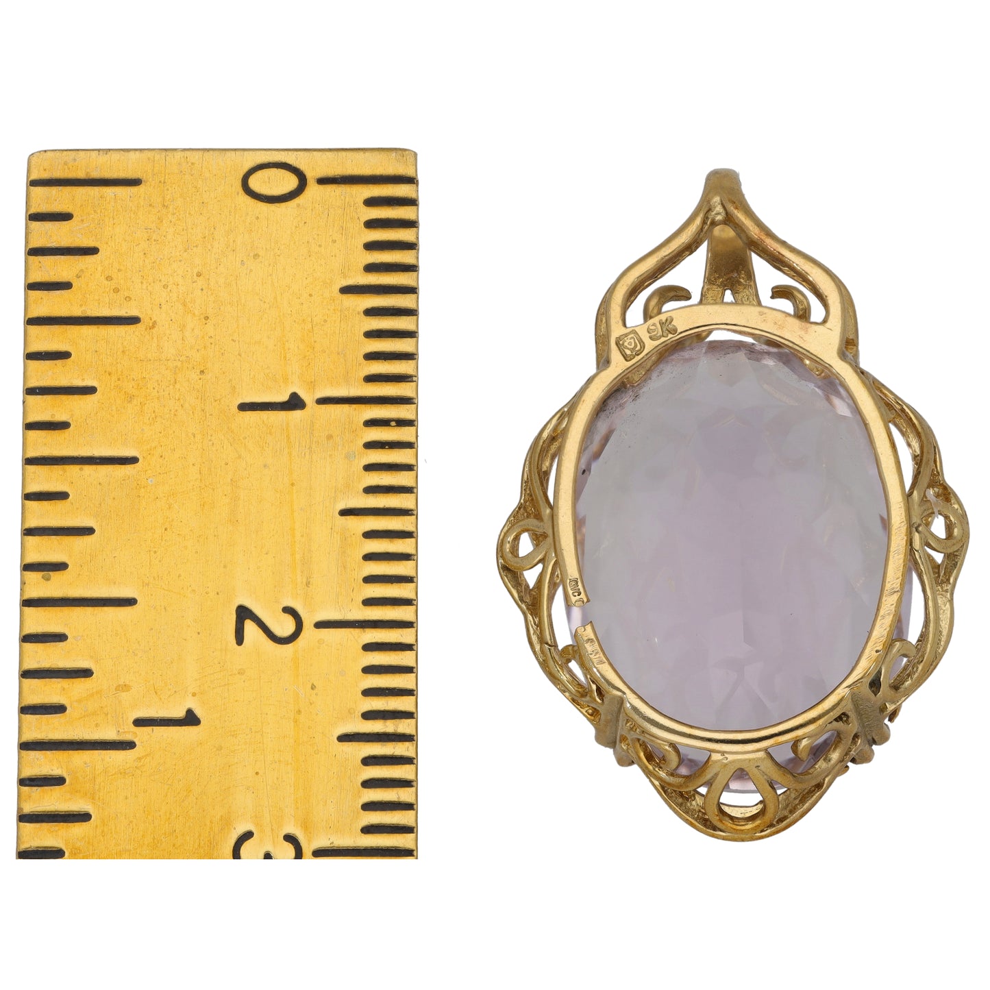 9ct Gold Amethyst Single Stone Pendant