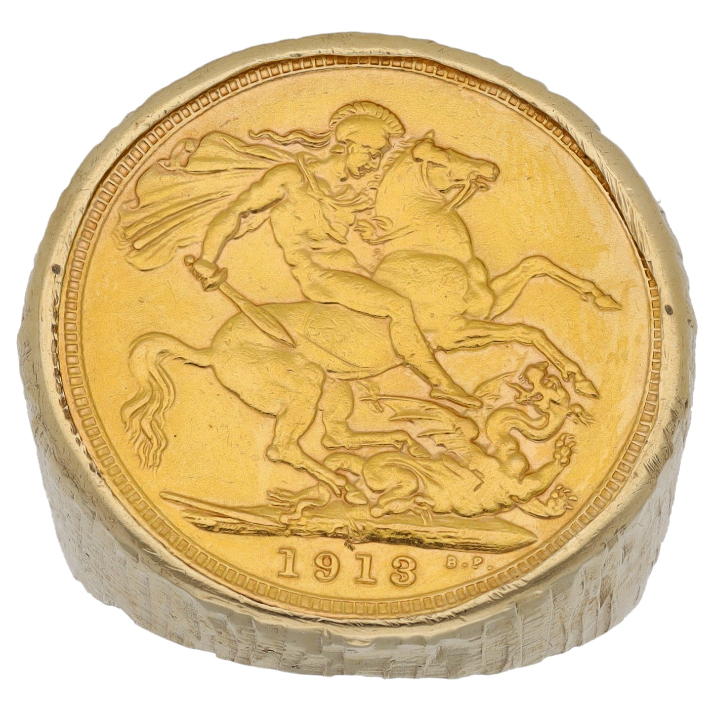 9ct Gold Coin Ring Size P