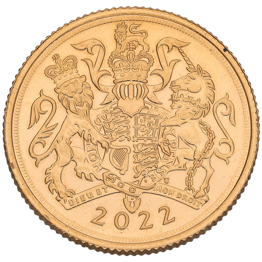22ct Gold Queen Elizabeth II Full Sovereign Coin 2022