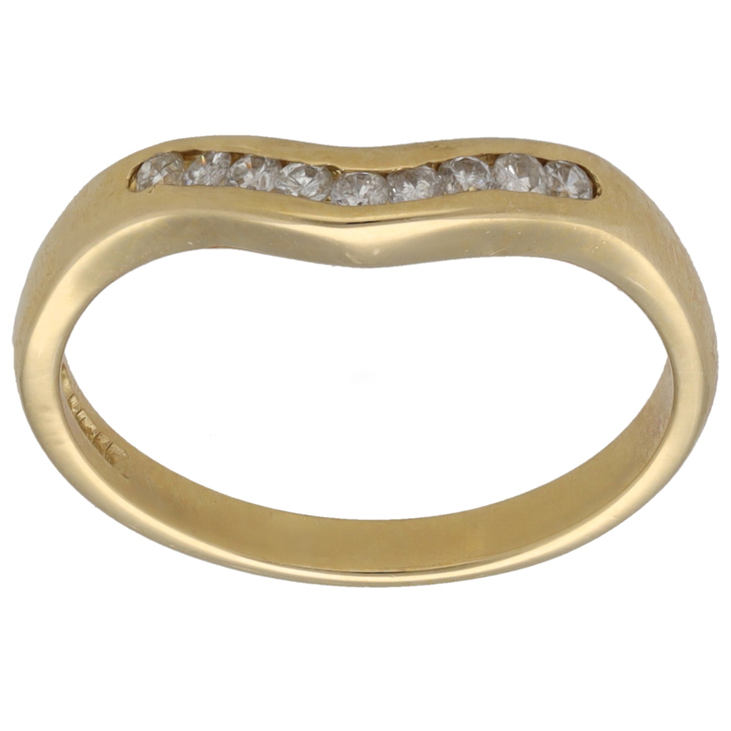 18ct Gold 0.15ct Diamond Wishbone Ring Size N