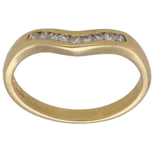 18ct Gold 0.15ct Diamond Wishbone Ring Size N