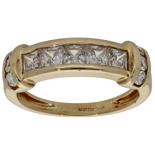 14ct Gold Cubic Zirconia Dress/Cocktail Ring Size L
