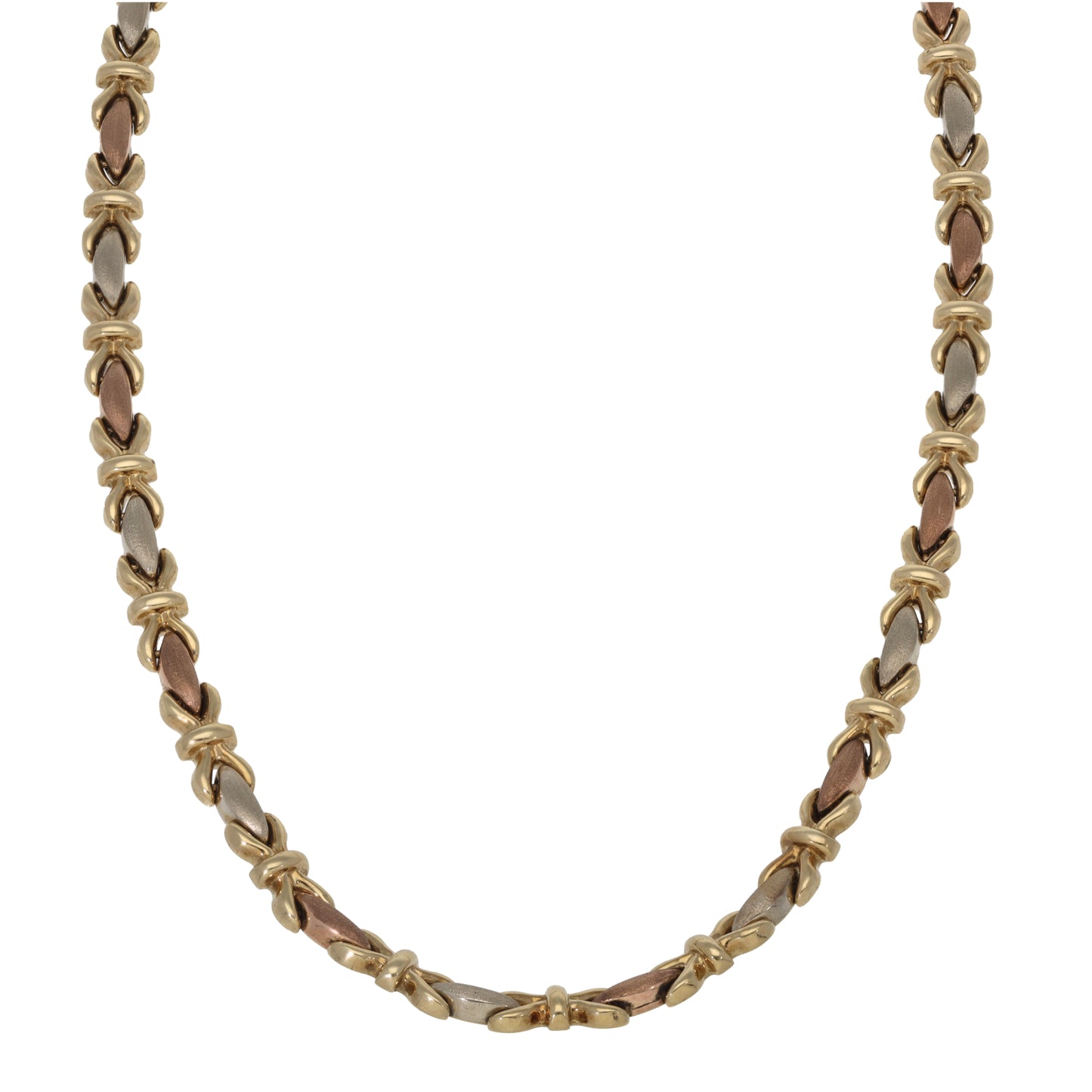 9ct Tricolour Gold Necklace & Bracelet Set