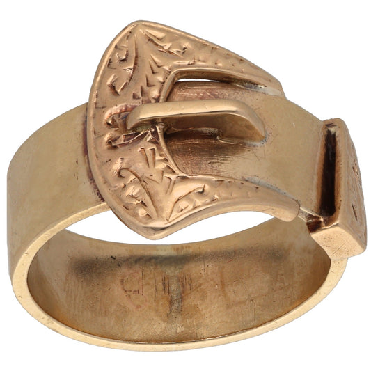 9ct Gold Buckle Ring Size V