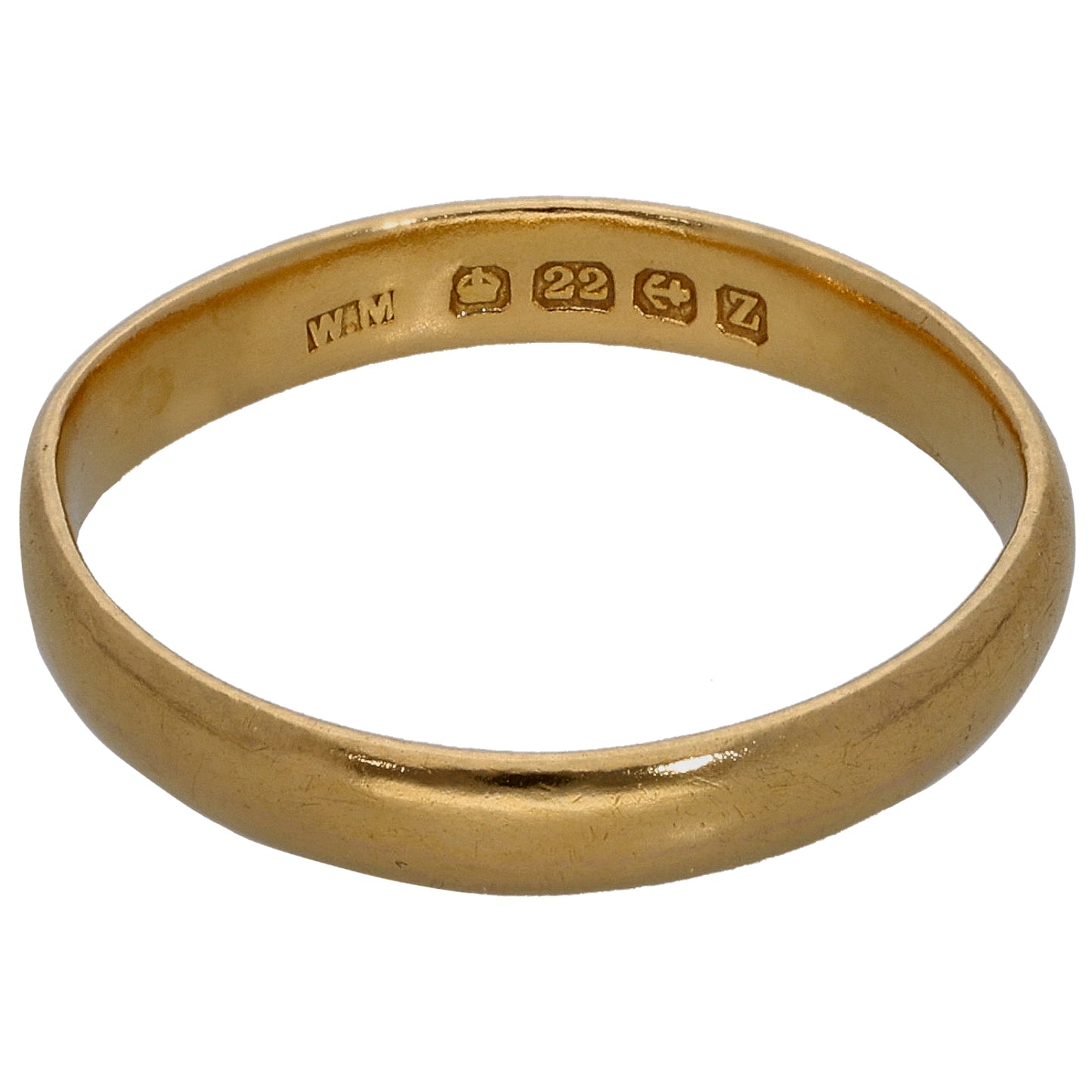 22ct Gold Plain Wedding Ring Size M