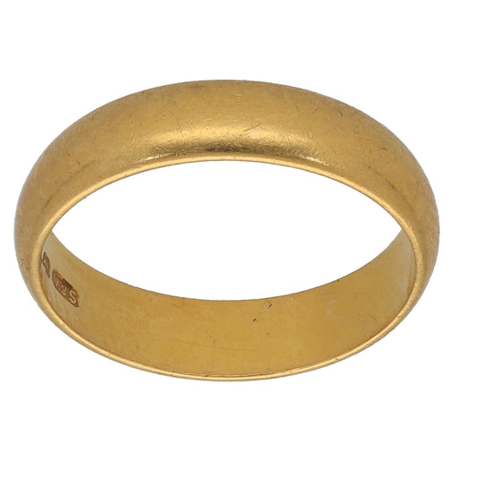 22ct Gold Plain Wedding Ring Size T