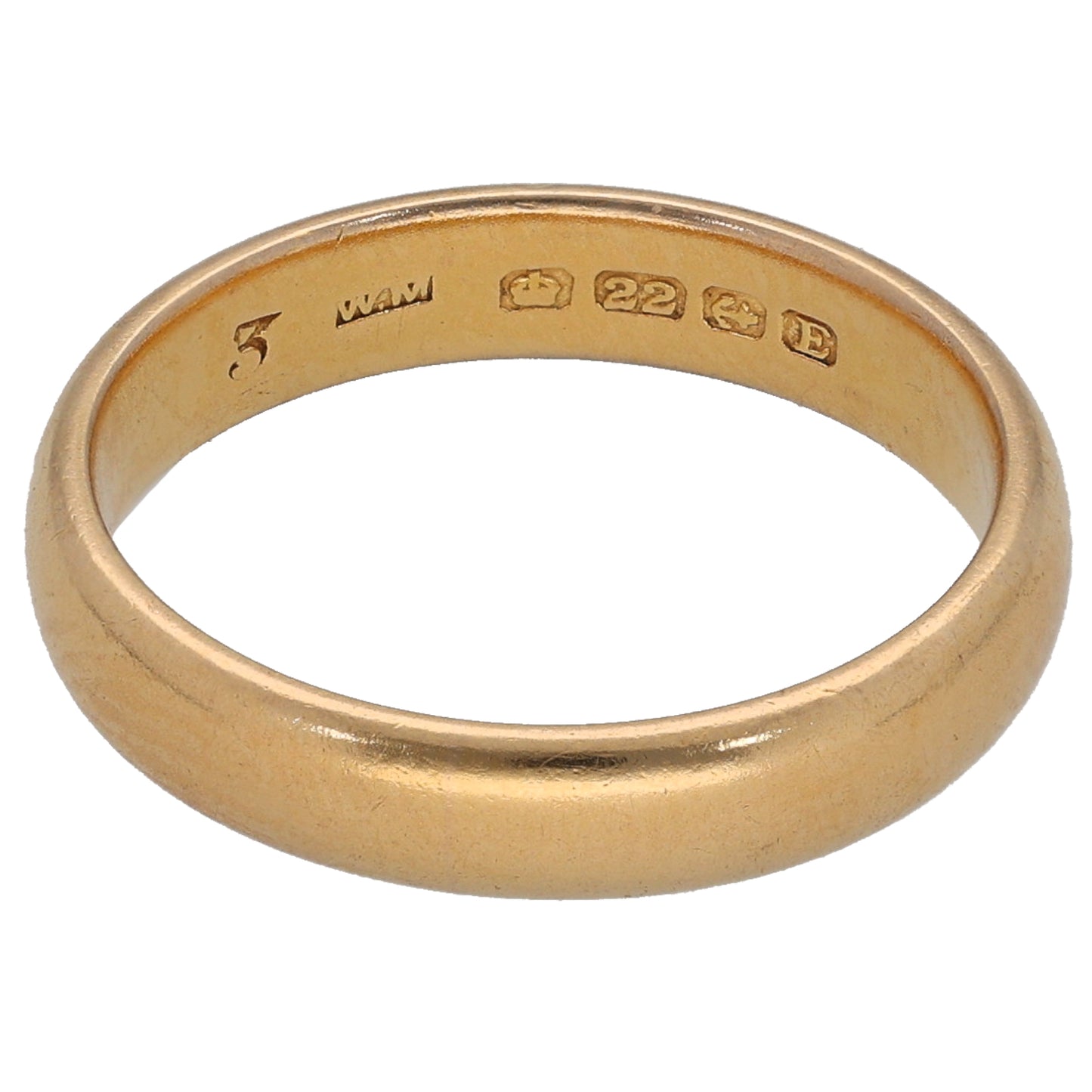 22ct Gold Plain Wedding Ring Size M