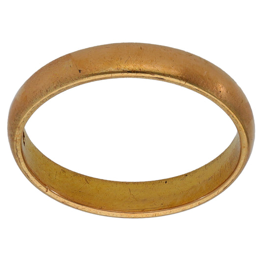 22ct Gold Plain Wedding Ring Size M