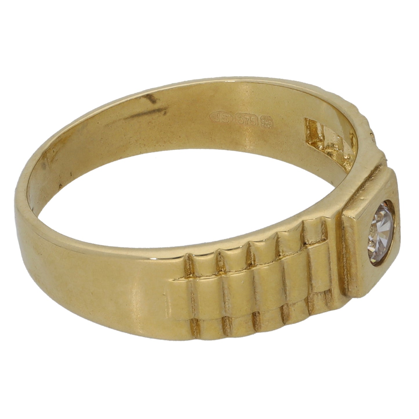 9ct Gold Cubic Zirconia Single Stone Ring Size O