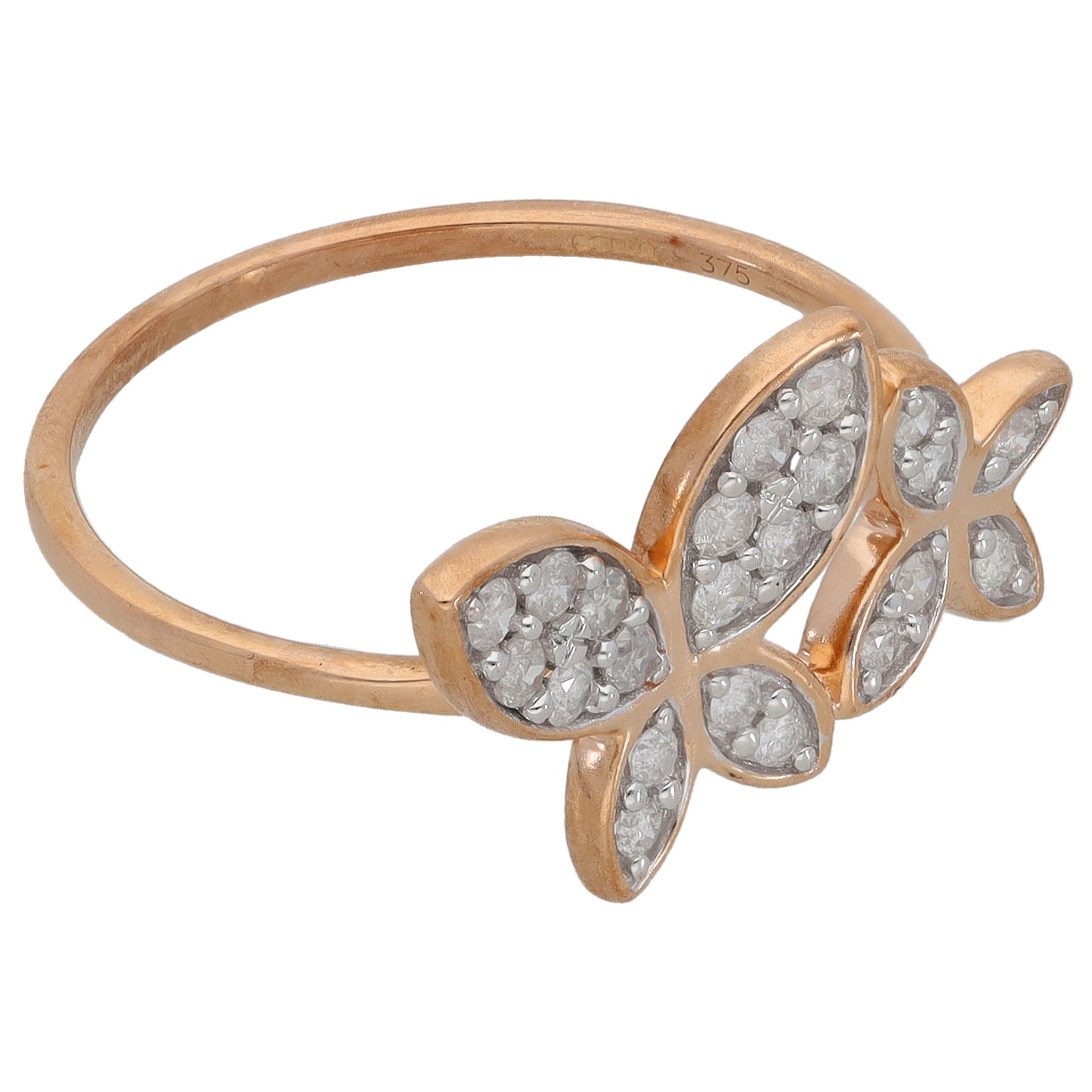 9ct Rose Gold 0.34ct Diamond Dress/Cocktail Ring Size Q