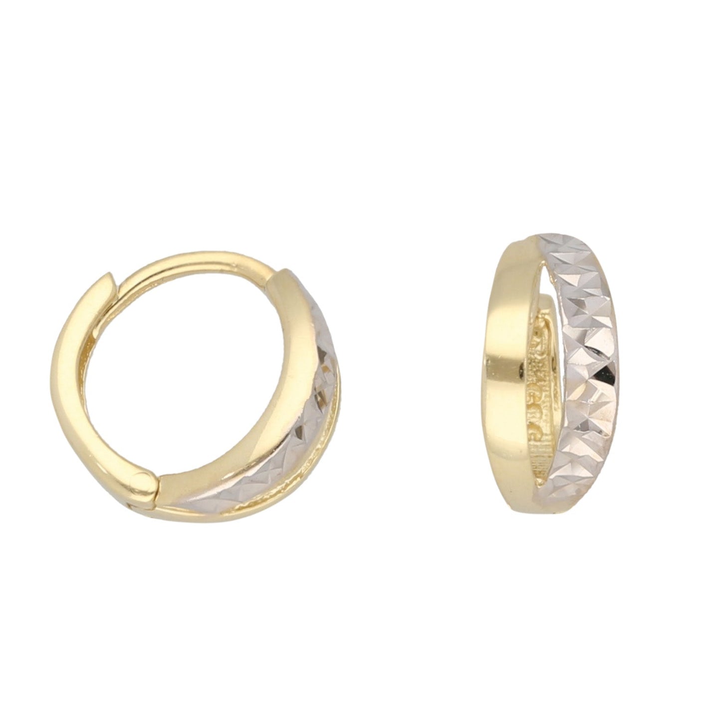 14ct Bi-Colour Gold Double Hoop Earrings