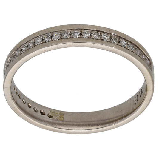 9ct White Gold 0.15ct Diamond Half Eternity Ring Size M