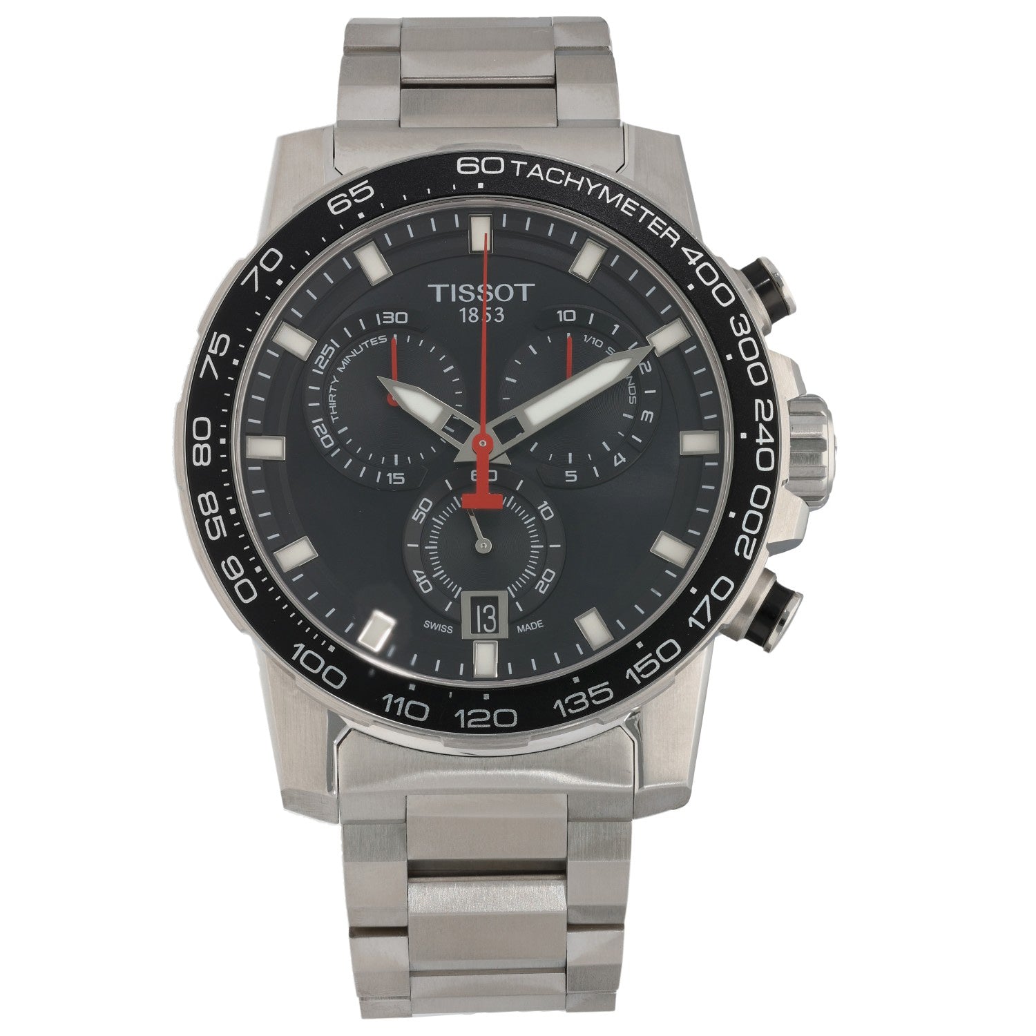 Tissot Supersport Chrono T125617A, black dial, front angle