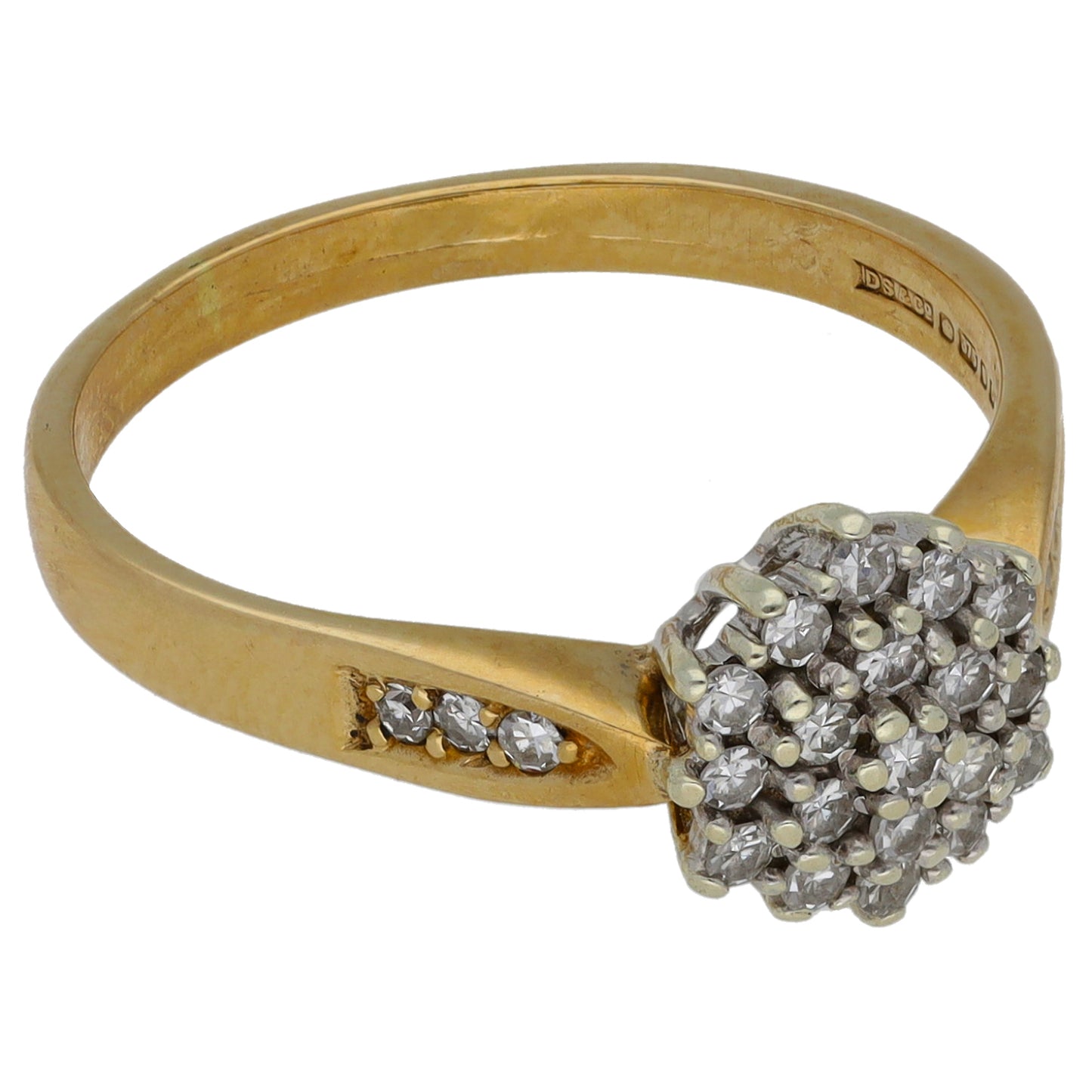 9ct Gold 0.50ct Diamond Cluster Ring Size P