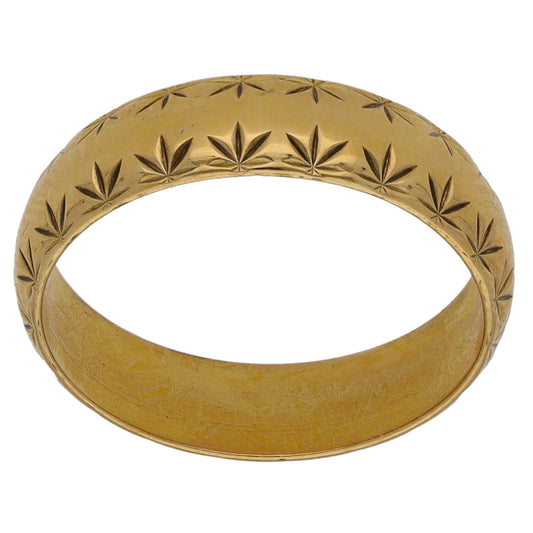 9ct Gold Patterned Wedding Ring Size K