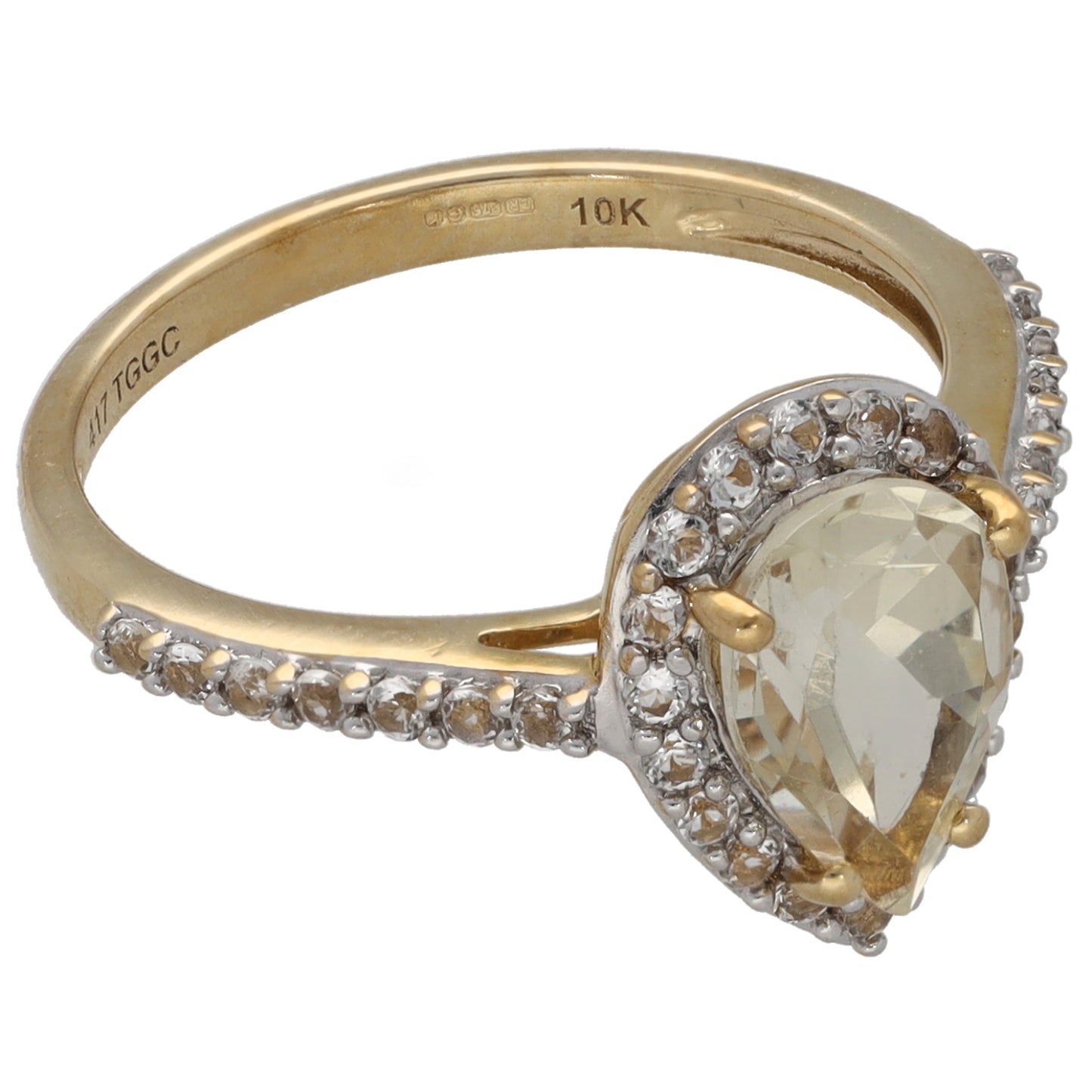 9ct Gold Feldspar & Imitation Dress/Cocktail Ring Size L