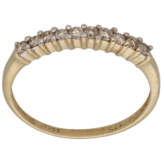 9ct Gold 0.25ct Diamond Half Eternity Ring Size L