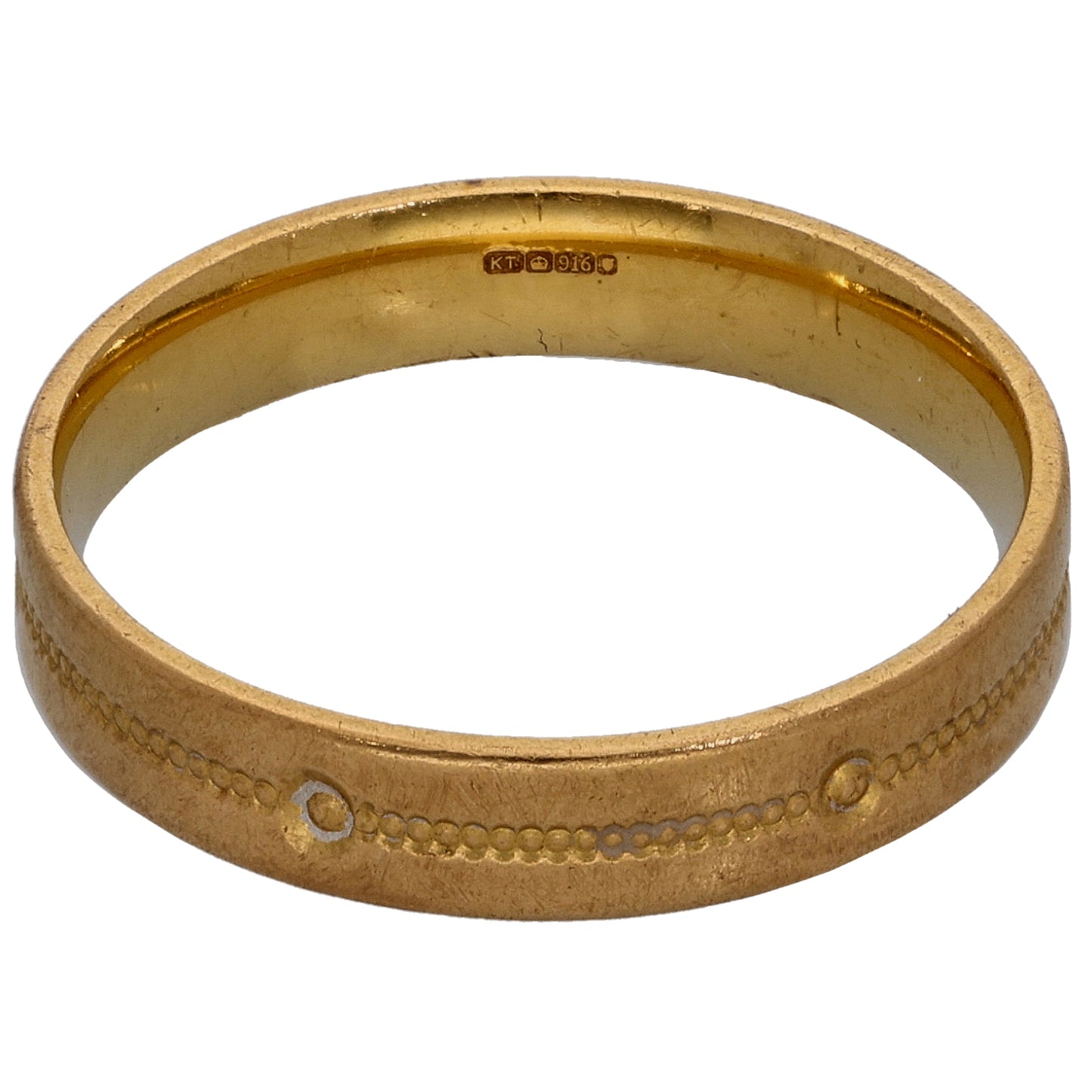 22ct Gold Patterned Wedding Ring Size O