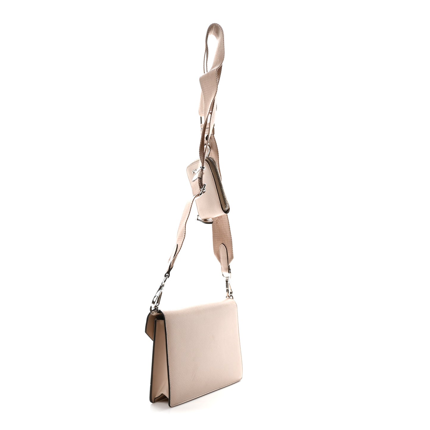 Prada Saffiano City Calfskin Mini Envelope Calfskin Leather Bag - Water Lily