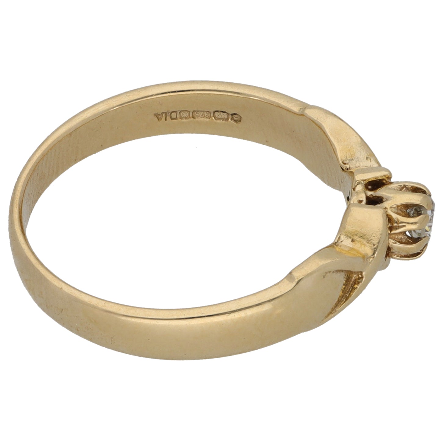 9ct Gold 0.10ct Diamond Solitaire Ring Size M