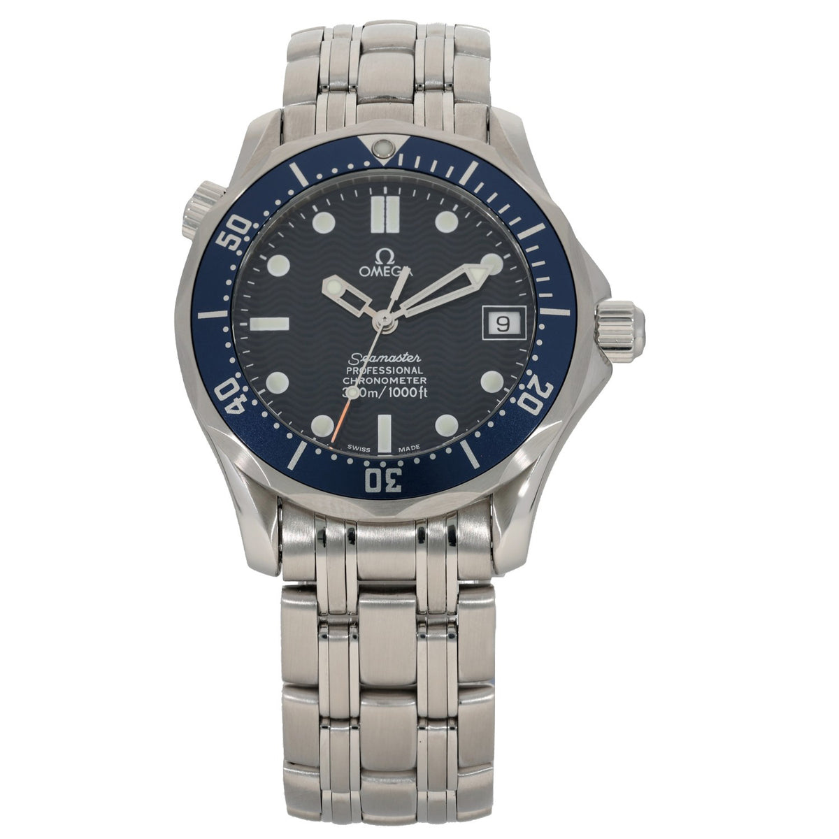 Omega Seamaster 2551.80.00, blue dial and bezel with an Automatic movement and a stainless steel case and bracelet.